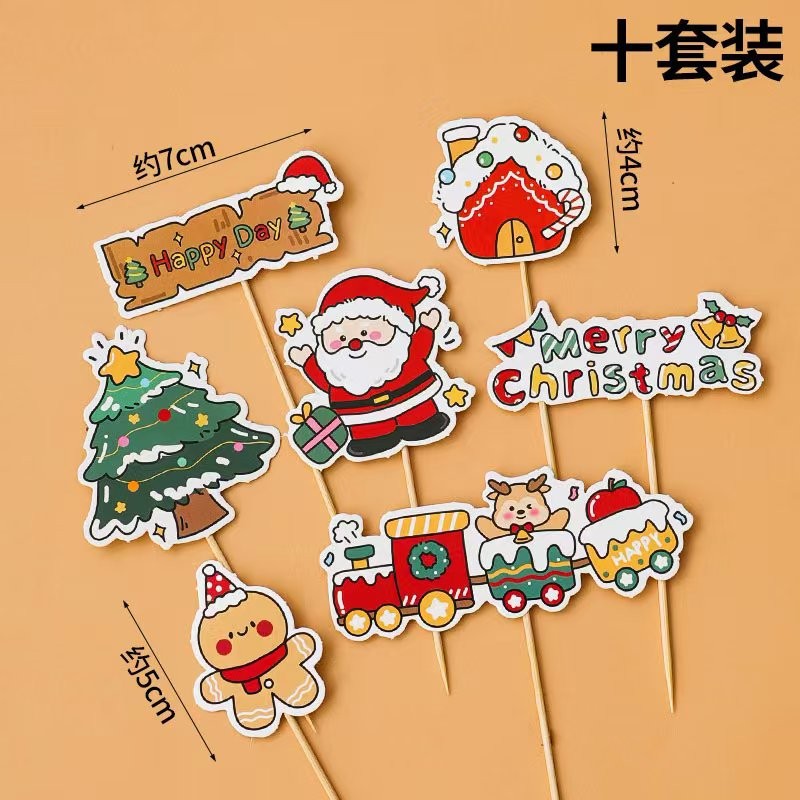 Santa Claus elk train insert card set of 10