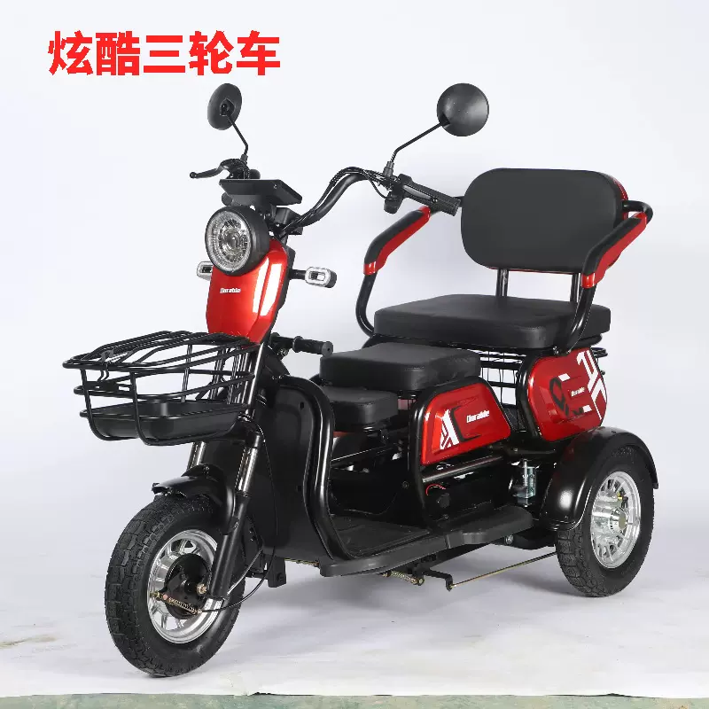 跨境炫酷三轮电动车外贸成人老年代步车电瓶车小型接送孩子批发