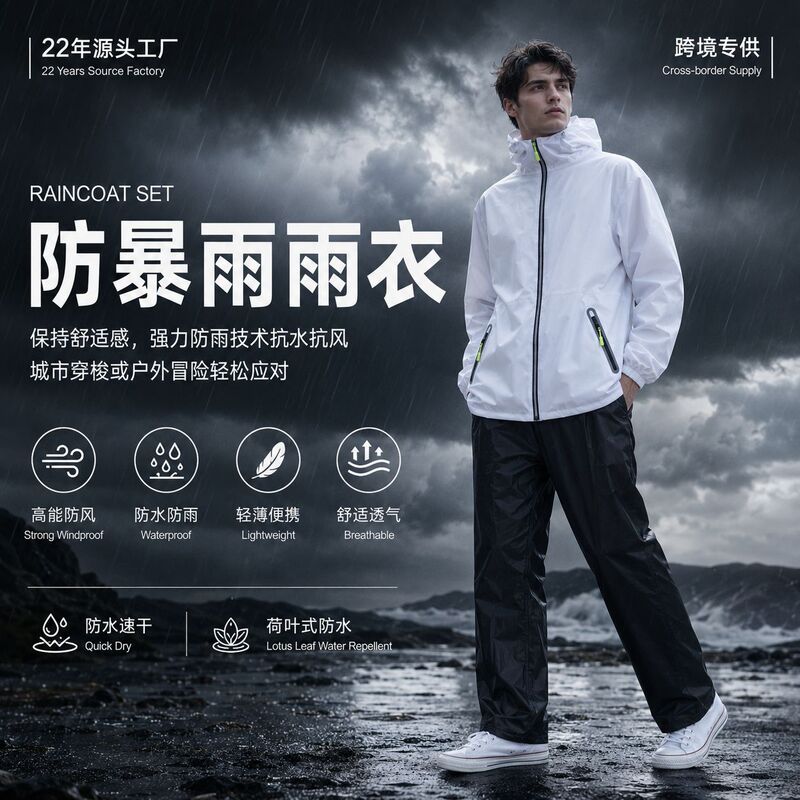 Ultra-thin breathable raincoat set for summer, unisex, suitable for cycling, full-body protection against heavy rain, for delivery riders, hiking, and outdoor activities Ultra-thin breathable raincoat set for summer, unisex, suitable for cycling, full-body protection against heavy rain, for delivery riders, hiking, and outdoor activities