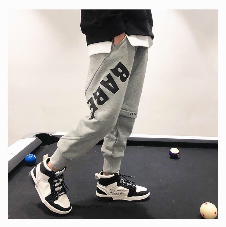 Mid Waist Waist Line Simple Style Letter Polyester Boys Pants