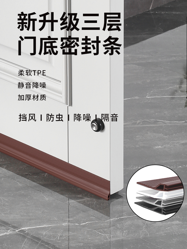 A6L门缝门底密封条门底缝防风漏风条隔音房门底部下边挡风条