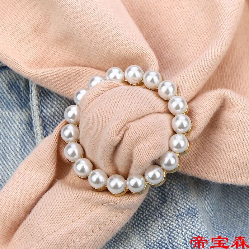 Silk Scarf Button New Style 2022 a corner of a garment Knot Tie Waist Versatile Alloy buckle Scarf buckle Buttoned scarf