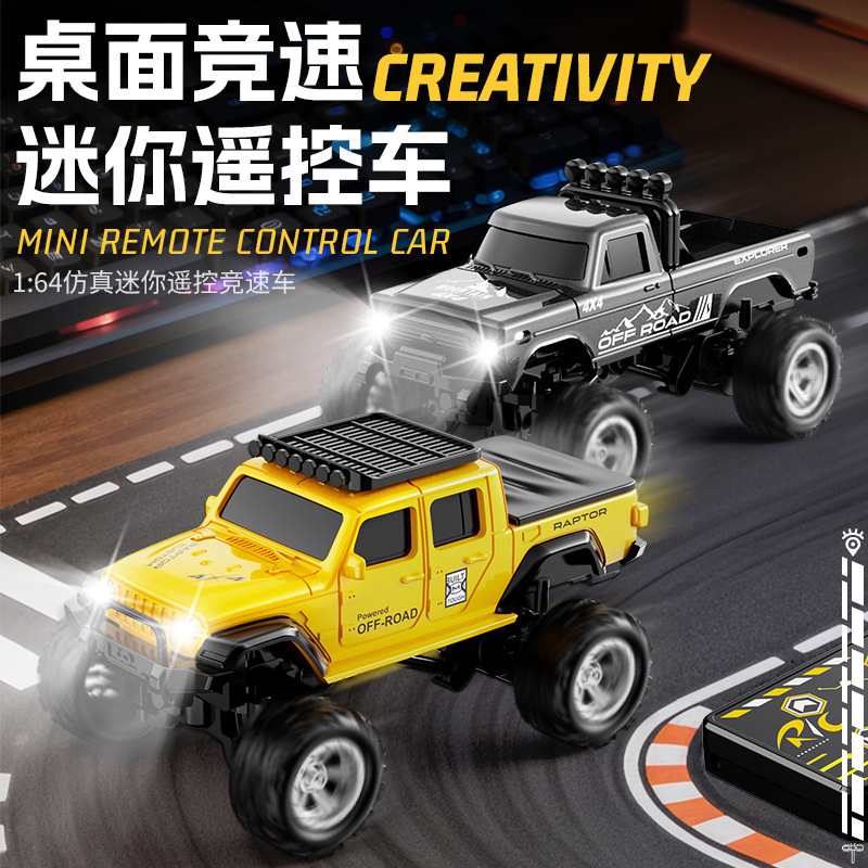 1:64 Mini Desktop Remote Control Car Off-Road Vehicle Children's Electric Pickup Toy Boy's Desktop Drift Racing Car 1:64 Mini Desktop Remote Control Car Off-Road Vehicle Children's Electric Pickup Toy Boy's Desktop Drift Racing Car