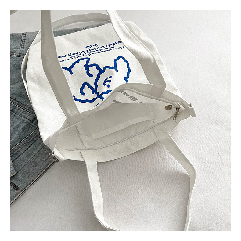 New fashionable and cute canvas bag, simple and large-capacity tote bag, casual and versatile single-shoulder crossbody bag, Douyin consignment undefined