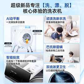 海尔滚筒洗衣机13KG变频智能投放AI动平衡双喷淋除菌螨家用