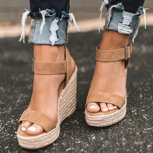 Cross-border foreign trade plus size sandals women 2024 new European and American fish mouth slope heel with women's shoes 43 yards independent station