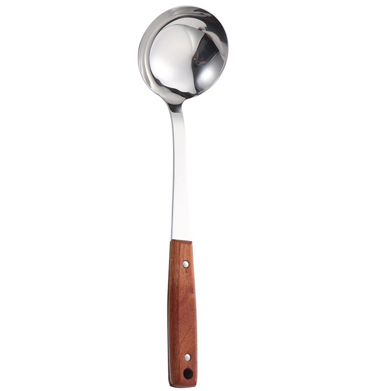 Nuevo tipo de pala de acero inoxidable, pala de madera gruesa, pala de cuchara, pala doméstica, pala para verduras, pala para verduras, pala para verduras