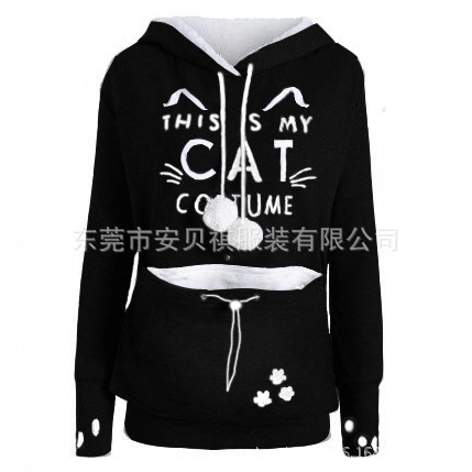 Venta directa de fábrica Comercio exterior Venta caliente Yingxing gente bolsillo suéter AliExpress popular gato cara impresa suéter tres generaciones AA