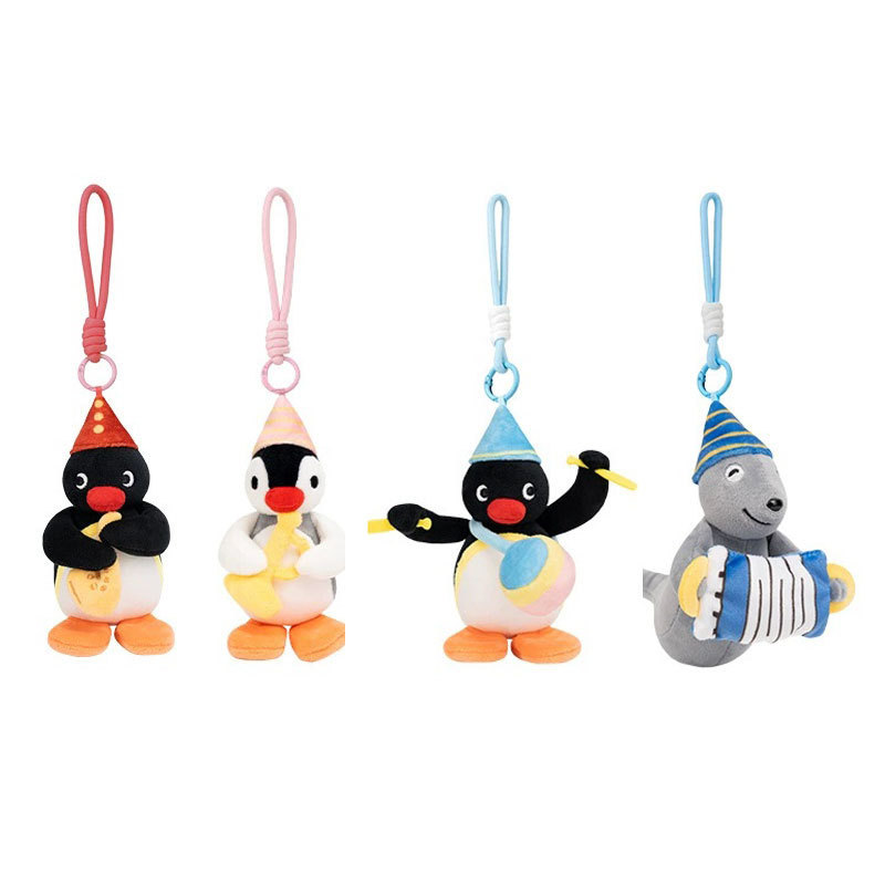 Authentic Penguin Family Pingu Snow Paradise Series Stuffed Pendant Keychain Pendant Cute Doll Gift
