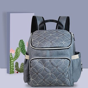Factory self-selling wholesale waterproof maternity mother embroidered backpack large capacity multi-functional backpack mother and baby bag mummy bag