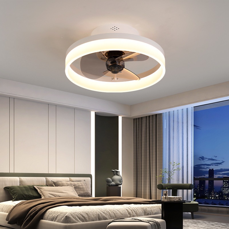 Lámpara Ventilador de Techo 110V de Hierro y ABS para Sala de Estar y Dormitorio
