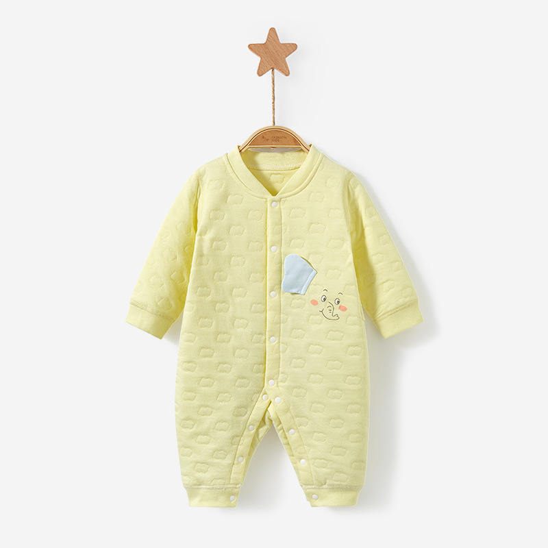Mono para bebé para primavera, otoño e invierno, ropa unisex para recién nacido, algodón acolchado, pelele cálido de algodón puro, conjunto de otoño para bebé. image 9