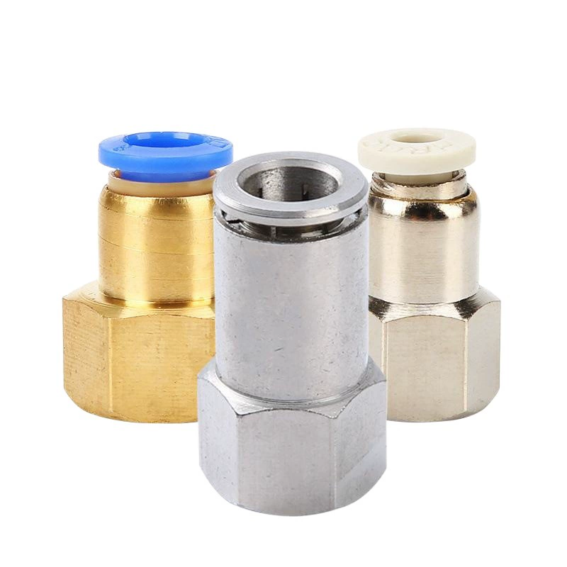 Пневматические компоненты, быстрый соединитель воздушной трубы, медная внутренняя резьба, прямой быстросъемный штекер PCF6-01/8-02/10-03/12-04