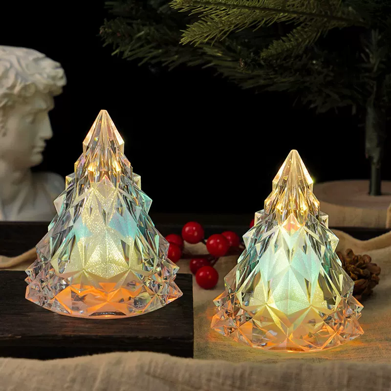 冰山小夜灯创意钻石水晶雪山小夜灯卧室床头氛围灯圣诞节装饰灯