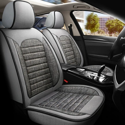 Cross-border Amazon car seat cover winter seat cover fully enclosed linen cushion four seasons universal seat cushion linen cloth