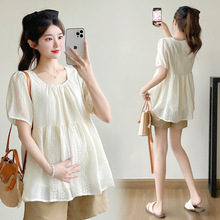 孕妇装2025夏季新款娃娃衫小清新宽松显瘦时尚百搭孕妇减龄上衣