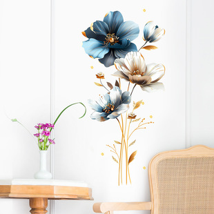 PH-QT670 cross-border simulation three-dimensional relief texture flowers children's bedroom home decoration wall stickers self-adhesive