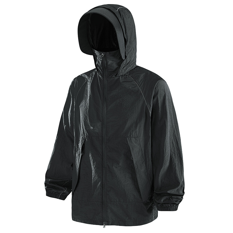 Hooded Couple Sun Protection Clothing Men's Breathable Summer Outdoor Quick-drying Skin Clothing UV Protection Top Sun Protection Clothing for Women