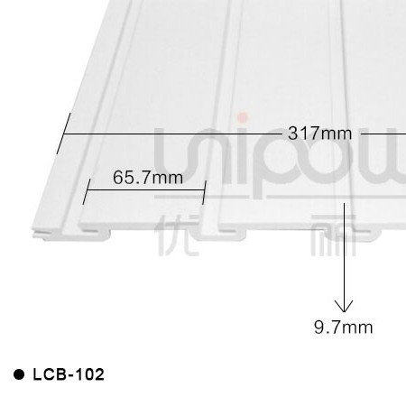 Fábrica al por mayor de pared de PVC 4FT * 8FT tablero de ranura pared herramientas de almacenamiento colgando tablero de pared slatwall entrega rápida