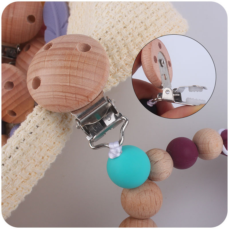 Suministros para bebés clip de chupete de haya chupete de silicona para bebé cadena anti-caída Amazon AliExpress nuevo