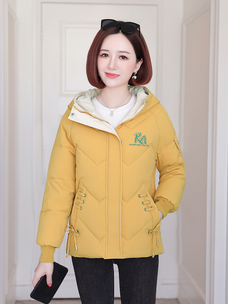2023 nuevos productos de invierno de estudiantes coreanos con capuzas corto algodón de moda de tamaño grande chaqueta deportiva de pluma image 7