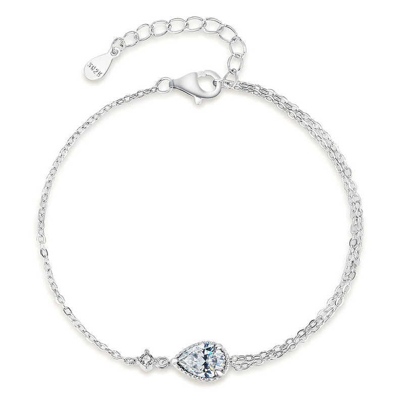 Water Drop Pear-Shaped 80-Point Moissanite Bracelet for Women S925 Silver Cross Chain Bracelet Live Broadcast Hot Sale Accessories Ready for Sale Water Drop Pear-Shaped 80-Point Moissanite Bracelet for Women S925 Silver Cross Chain Bracelet Live Broadcast Hot Sale Accessories Ready for Sale