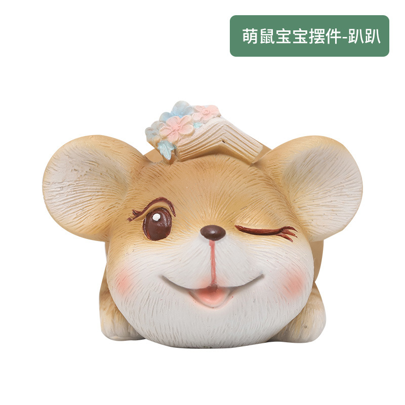 Adornos lindos del bebé del ratón-mentir