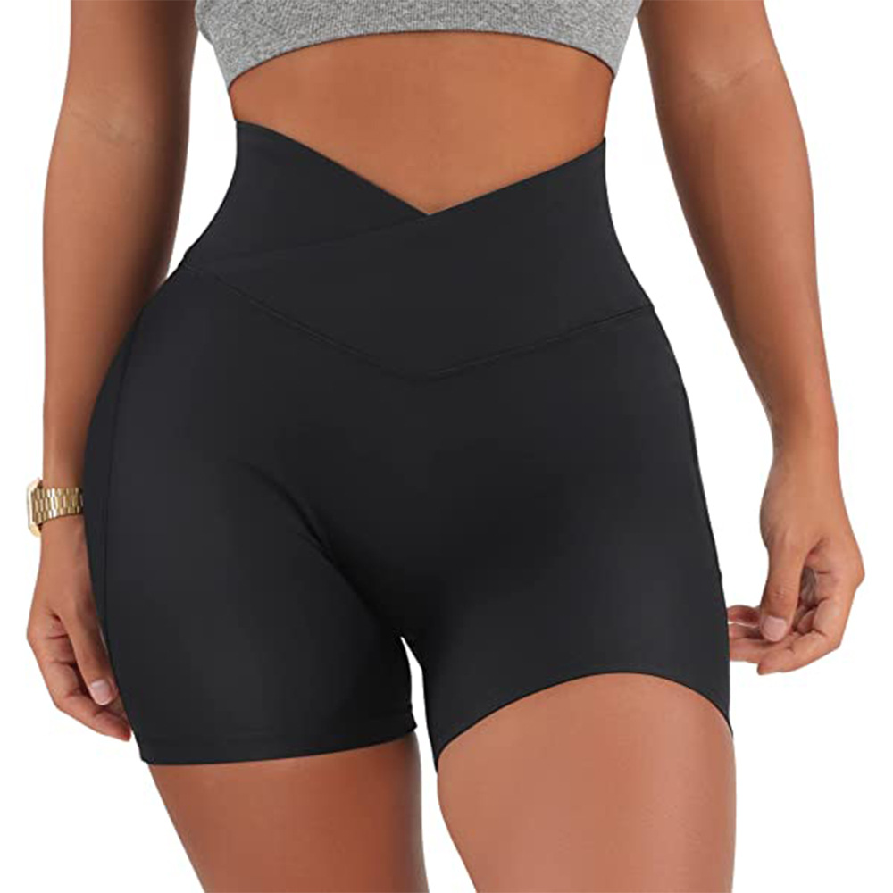 Summer New Chrysanthemum Pleated Peach Buttocks Tight Fitness Shorts Europe And The United States High Waist Buttocks Sports Yoga Shorts