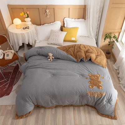 Home Furnishing Cashmere is Knitted Cotton Soybean milk baby Velveteen Sherpa quilt