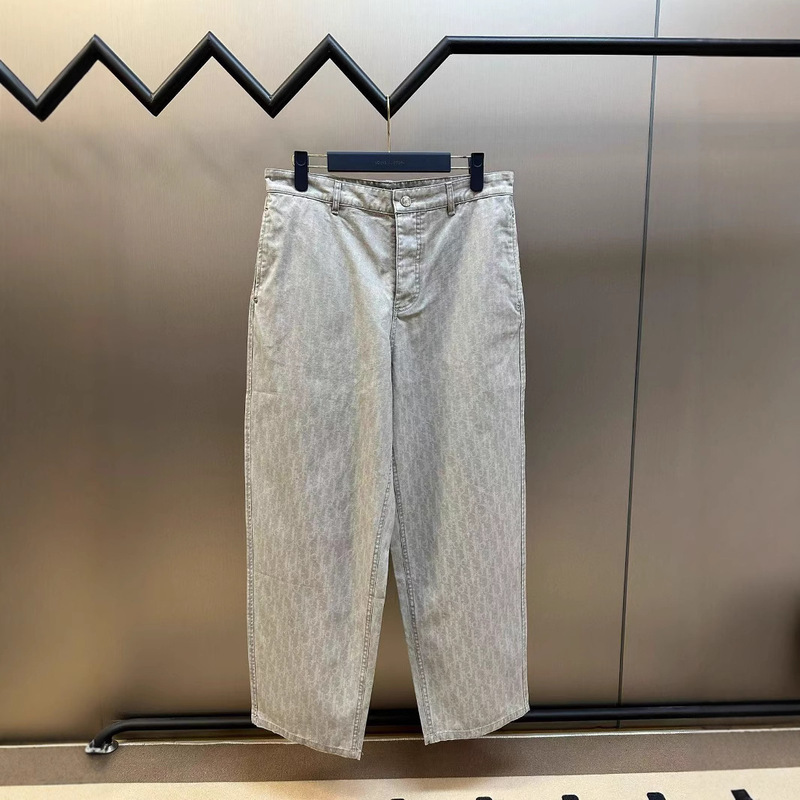 Duan Dye Yarn Pulling Dark Pattern 40S Double-strand Fine Bead Sail Cotton CD Dark Pattern Men's Casual Jeans men jeans