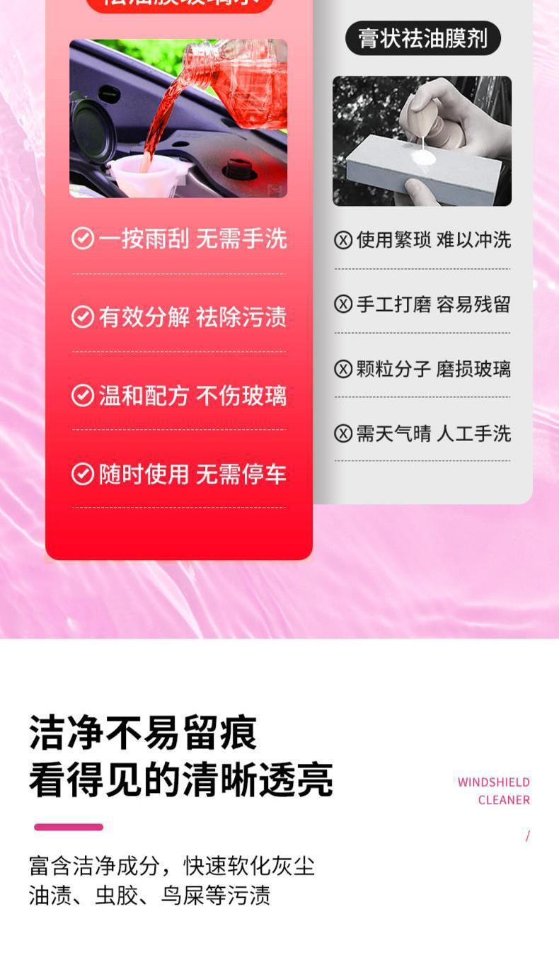 【4 Large Containers】Genuine Oil Film Remover Car Glass Cleaner for Summer Stain Removal and Maintenance, Winter Anti-Freeze, Suitable for All Seasons