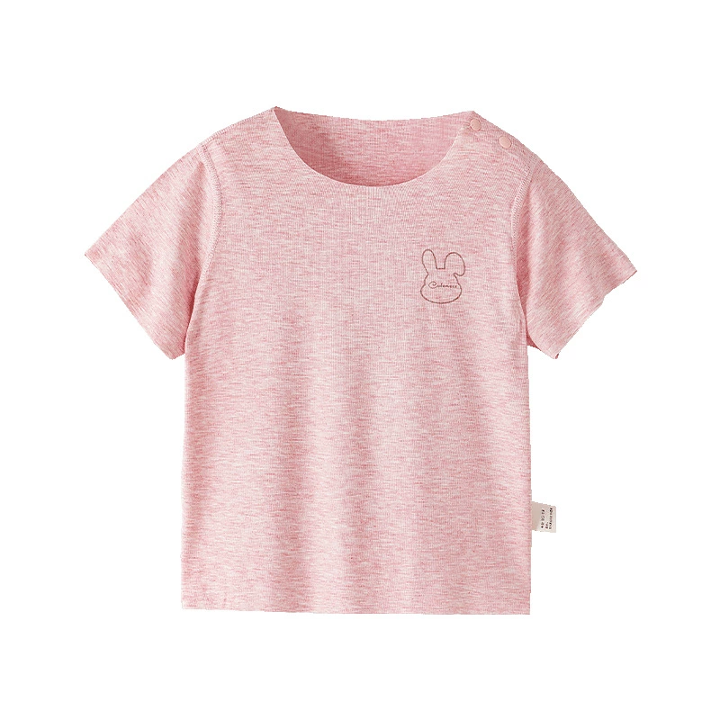 Children's thin summer T-shirt for men and women girl's to go out with a round collar, with short sleeve