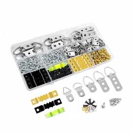 供跨境353PCS带螺丝图片悬挂套件锯齿D环图片挂钩悬挂五金框架