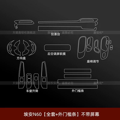 instrument screen tempered film, rear – Car interior film - aion-n60-full-set-exterior-door-sill-strips-without-navigation-instrument