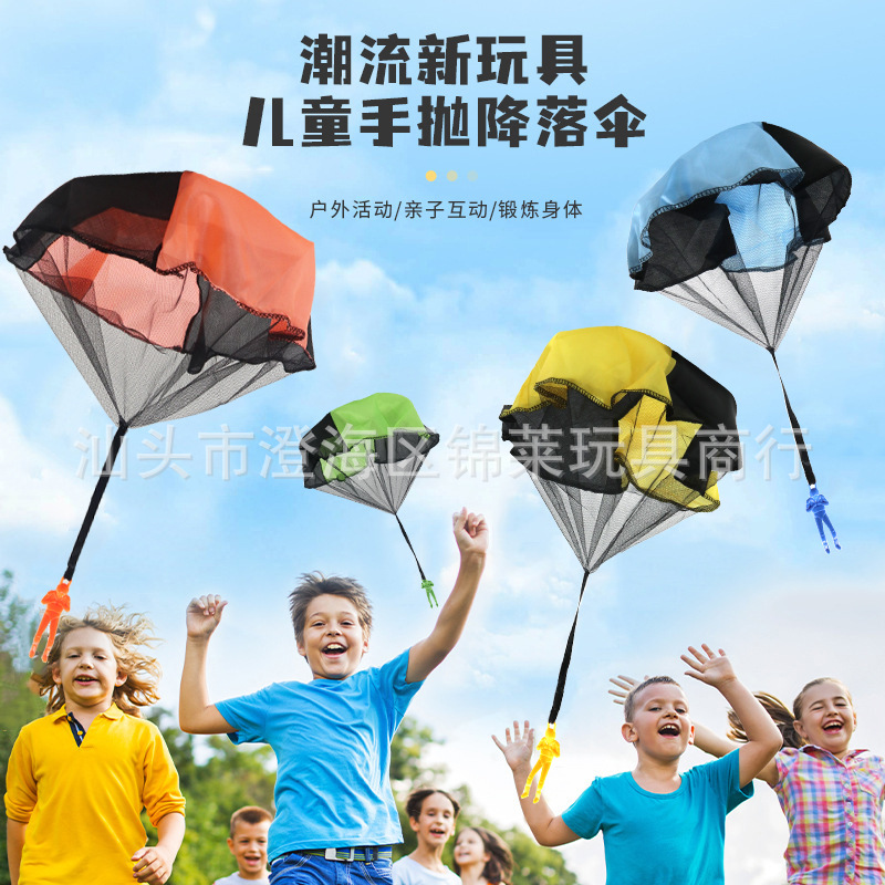 Hand-Thrown Parachute for Children, Outdoor Kindergarten Hand-Thrown Parachute, Square Beach Hand-Thrown Toy, Parent-Child Interaction