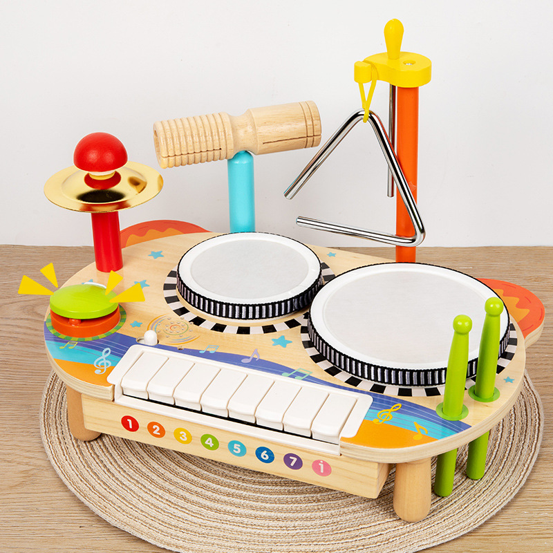 Conjunto de instrumentos musicales transfronterizos Orff, regalo de educación temprana Montessori, tocar el piano de ocho tonos, ayudas didácticas de madera, juguetes musicales de jardín de infantes