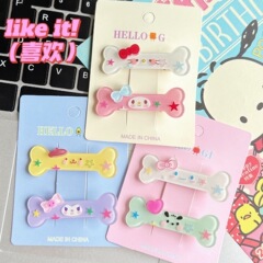 サンリオスターボーンヘアクリップインかわいいガーリーハート漫画前髪サイドクリップヘッドバンドカード女性の新しいアクセサリー