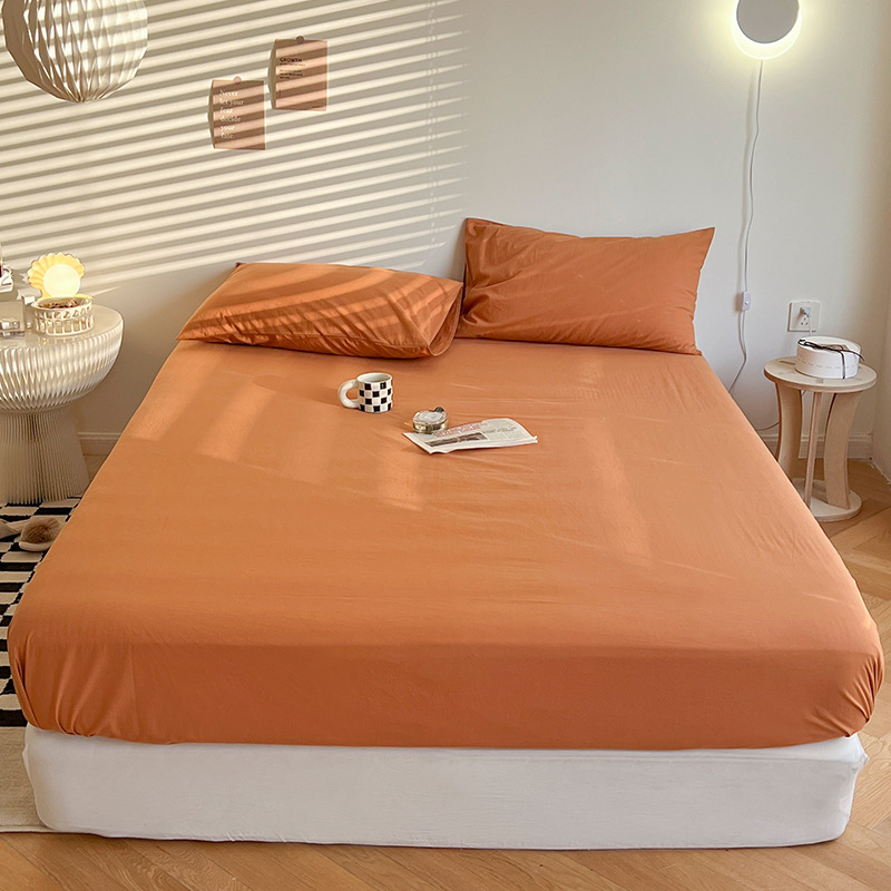 Cubierta de cama de algodón lavado de algodón de clase A, cubierta protectora de colchón de verano de una sola pieza, sábana todo incluido, fijación antideslizante