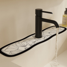 浴室水龙头吸水垫厨房硅藻泥台面沥水垫窄卡通洗手台速干防溅水垫