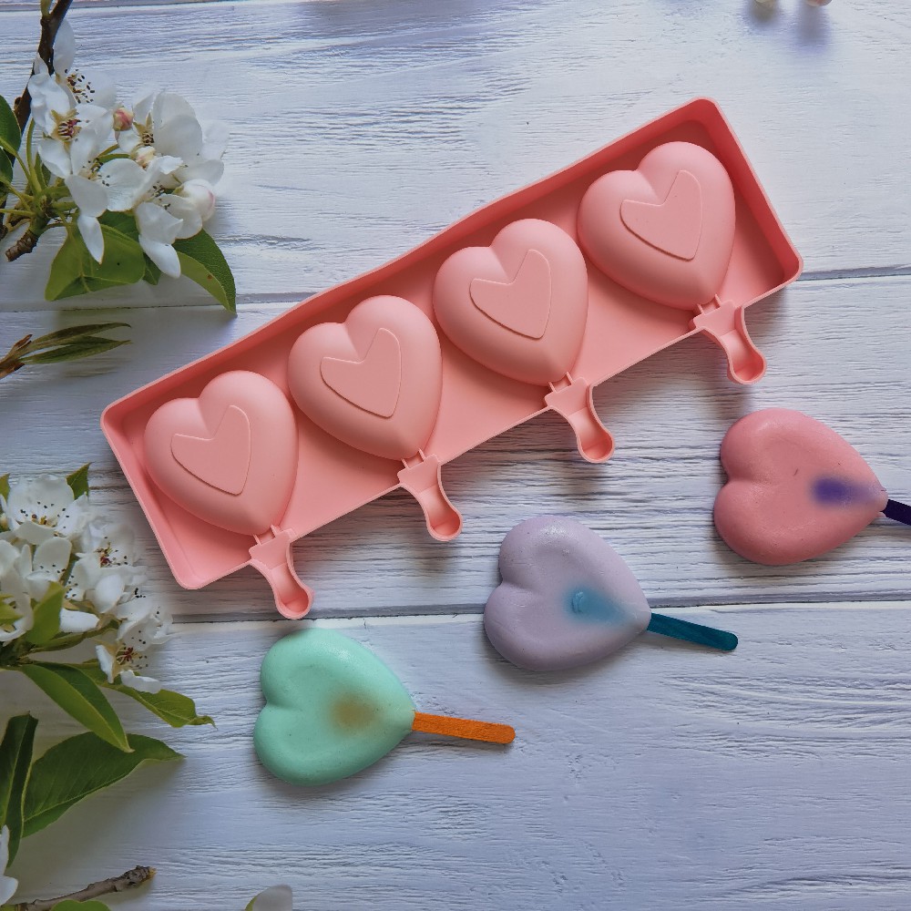 4 compañías de gran amor helado 486 helado de silicona molde de hielo para hacer hielo para suministros de fiesta de verano