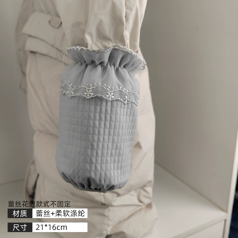 Lace demi-season sleeves, white down jacket, anti-dirty