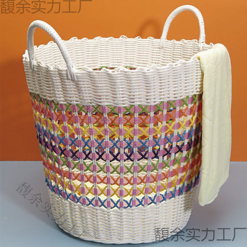 Light Luxury Dirty Clothes Storage Basket Laundry Basket Rattan Blue Box for Clothes and Toys Household Internet Celebrity Model Yichang Lei