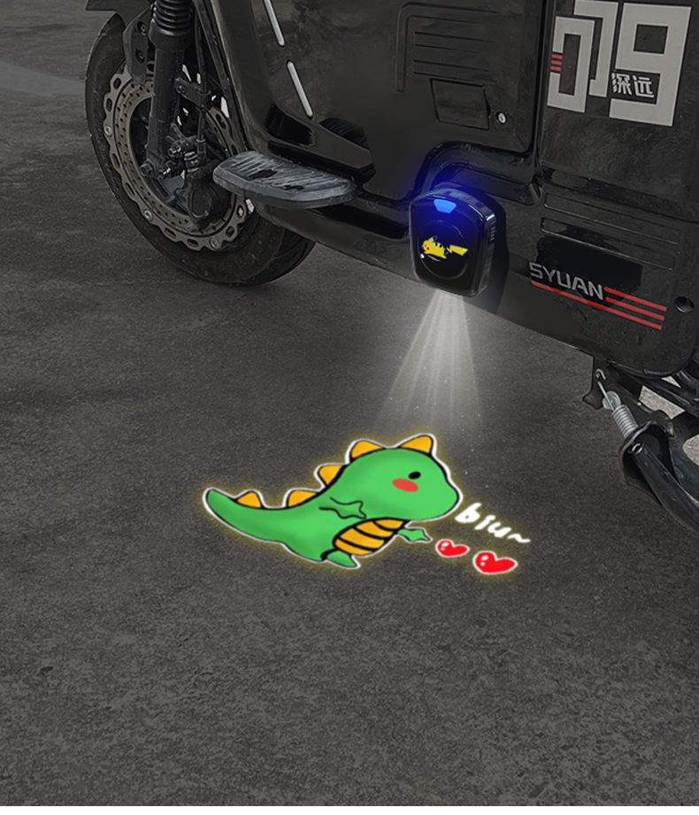 Battery Dynamic Welcome Light Car Electric Car Motorcycle Cartoon Projector Door Lighting Decorative Atmosphere Light