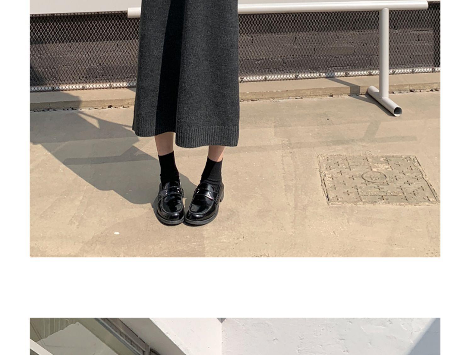 Polokragen Unterrock Herbst Winter, gepaart mit Mantel, lang knielang, fauler Stil, lockerer und dicker Pullover, gestrickt_voghion.com