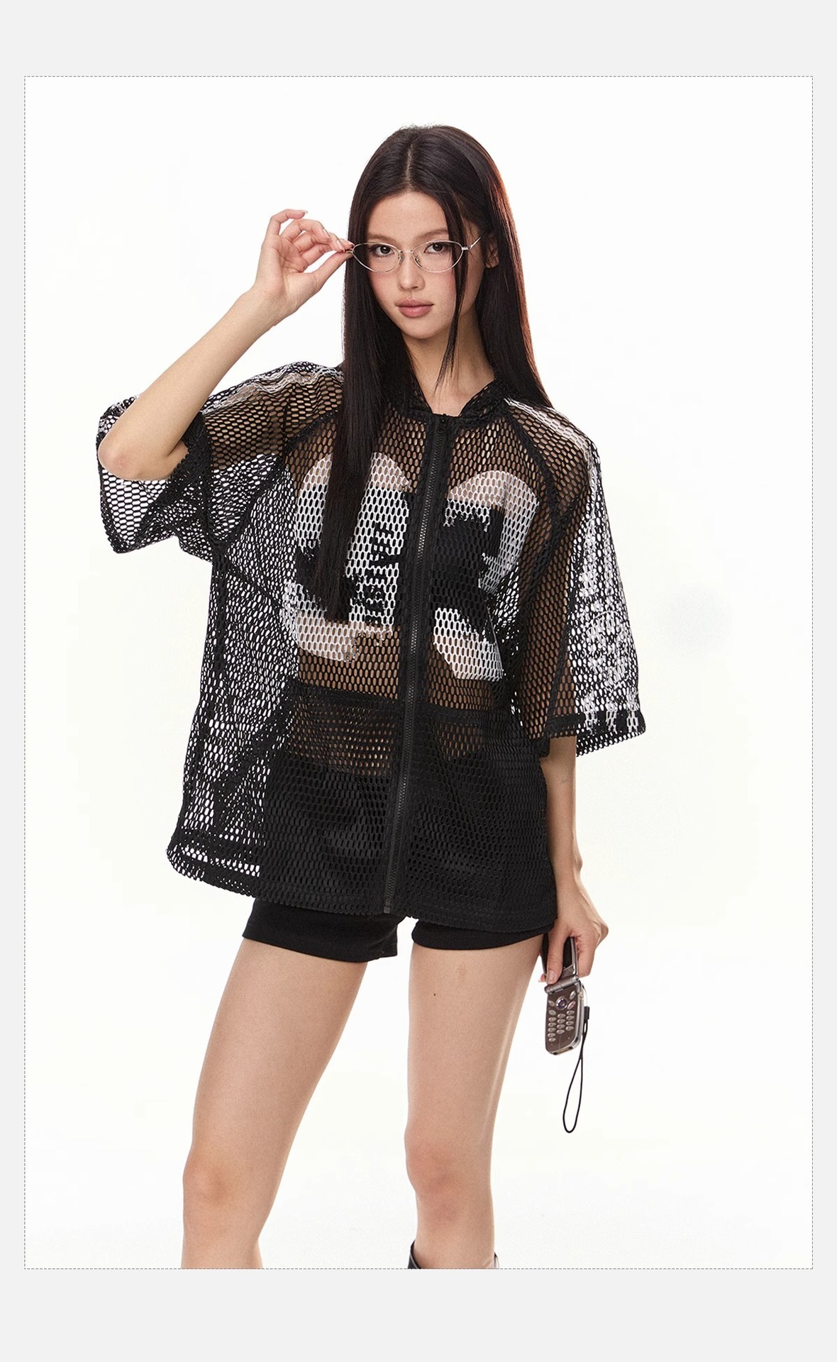 Hollow Zipper Hooded Jersey Men And Women , Unique Design, Loose Short-Sleeve_viptrois.com