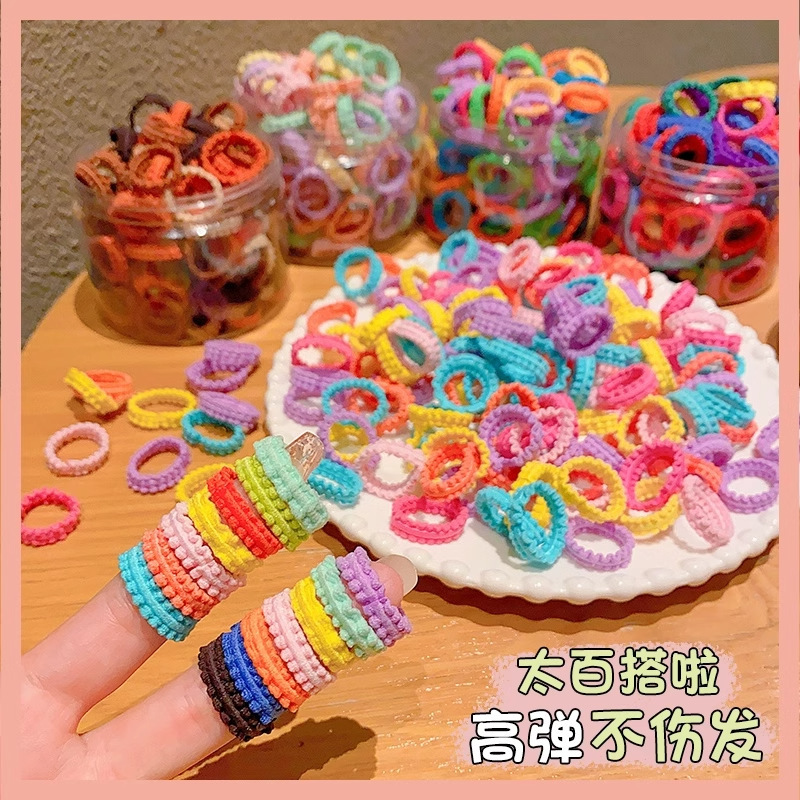 Bebés color caramelo de alta elasticidad pulgar anillo de cabello de niñas adornamiento de cabello de dopamina no daña banda de goma de cabello