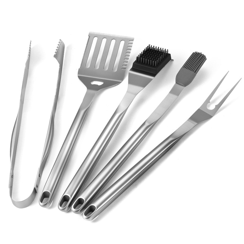 430不锈钢烧烤工具套装5件套户外露营烤具烹饪烤铲叉扫刷夹跨境专|undefined