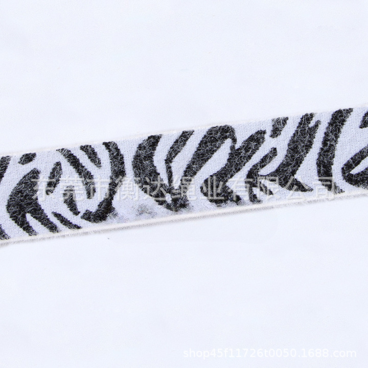 Fábrica de venta al por mayor 4cm cinta elástica de peluche imitación de visón elástica cinta elástica Jacquard letras