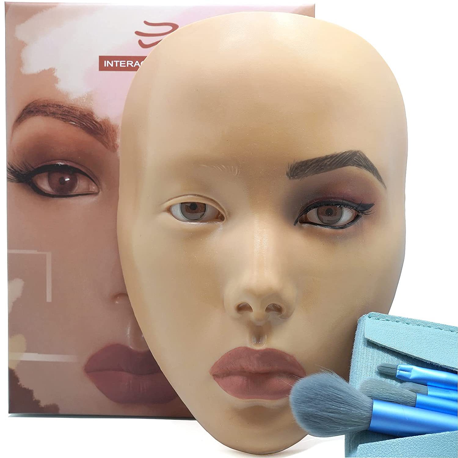 Transfronterizo especial para toda la cara maquillaje de silicona ejercicio de maquillaje de cabeza modelo de ojos cejas maquillaje pintado ejercicio práctico simulado enseñanza de maquillaje de belleza