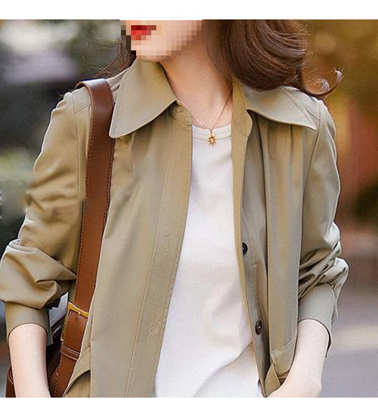 Trench leggero da donna, primavera 2025, nuovo stile coreano, elegante, trendy, cappotto petite, giacca-camicia di media lunghezza_voghion.com